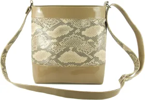 LONI Womens Cross-body Shoulder Bag Faux Snakeskin
