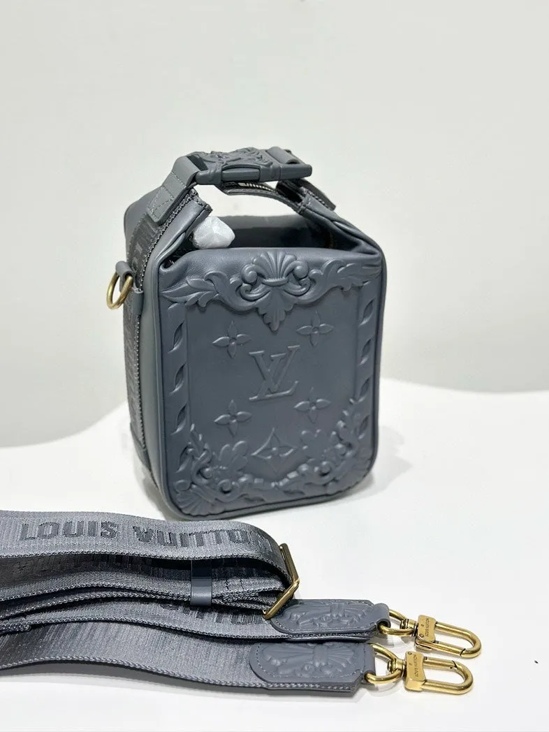 Louis Vuitton Monogram Crossbody Box Bag Gray