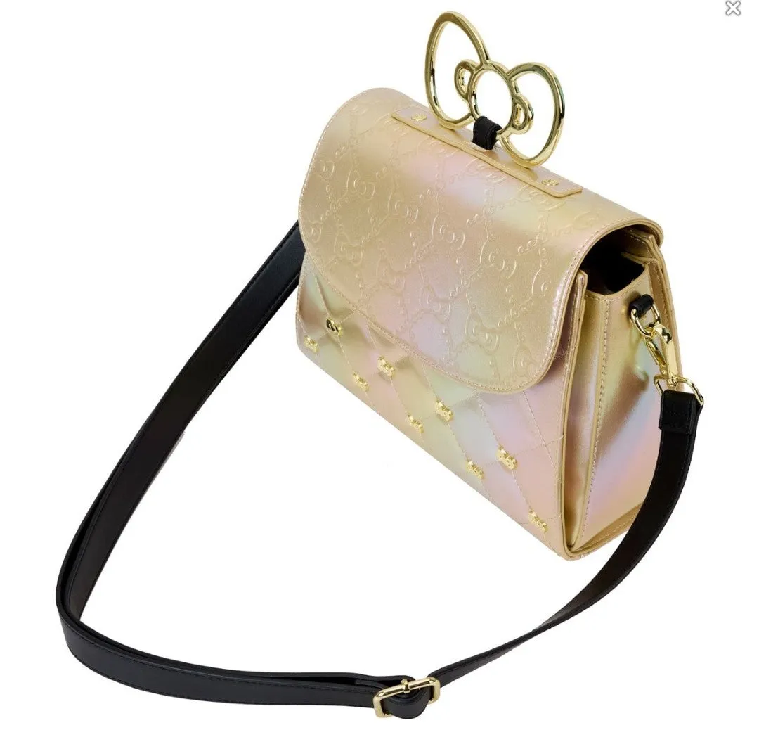 Loungefly Hello Kitty Pearl/Gold Iridescent 50th Anniversary Crossbody Bag