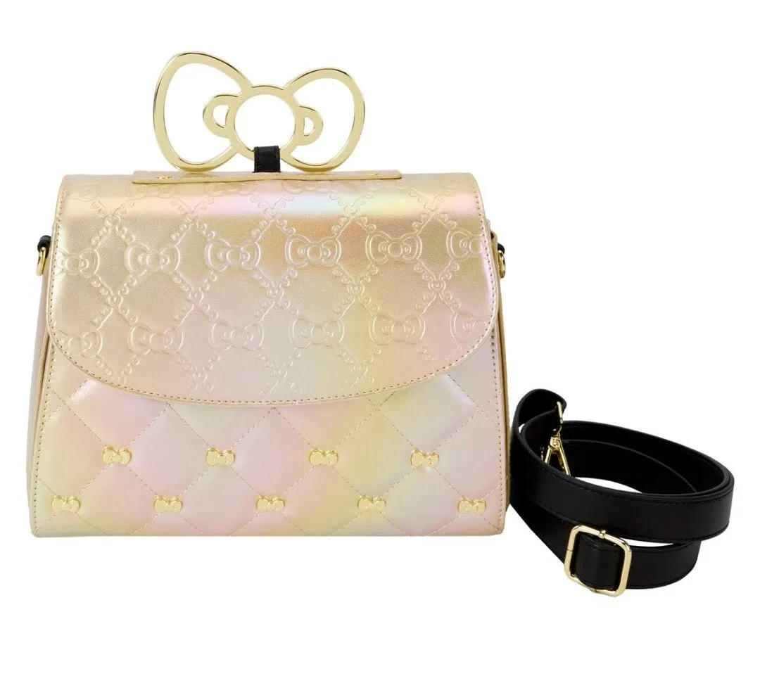 Loungefly Hello Kitty Pearl/Gold Iridescent 50th Anniversary Crossbody Bag