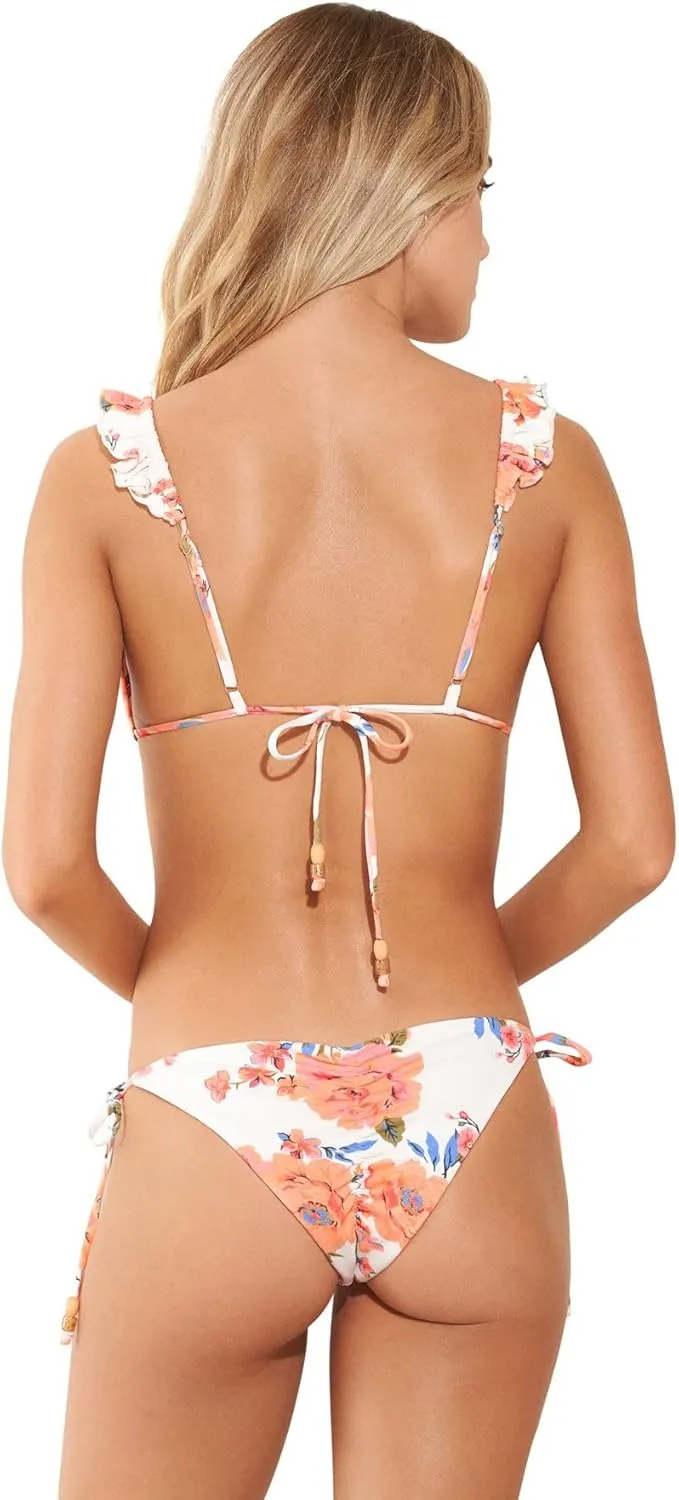 Maaji Women's Standard Triangle Top with Ruffle with Removable Soft Cups