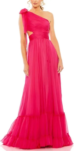 Mac Duggal Womens Chiffon Cut-Out Evening Dress