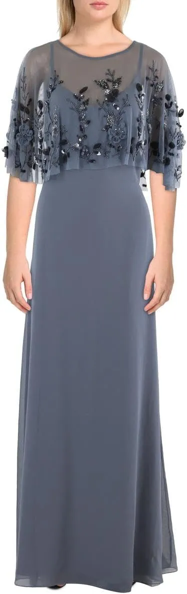 Mac Duggal Womens Chiffon Formal Evening Dress