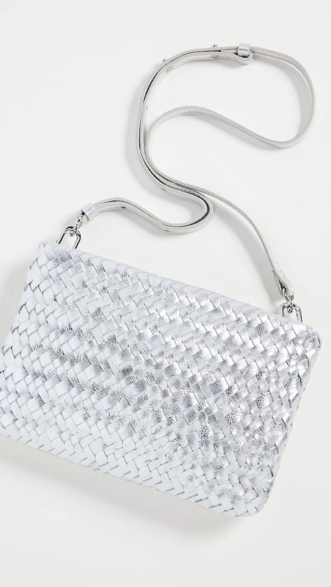 Madewell Women's The Puff Crossbody Bag in Woven Metallic Leather, Metallic, One Size