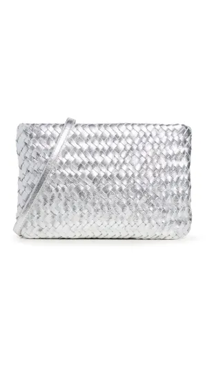 Madewell Women's The Puff Crossbody Bag in Woven Metallic Leather, Metallic, One Size
