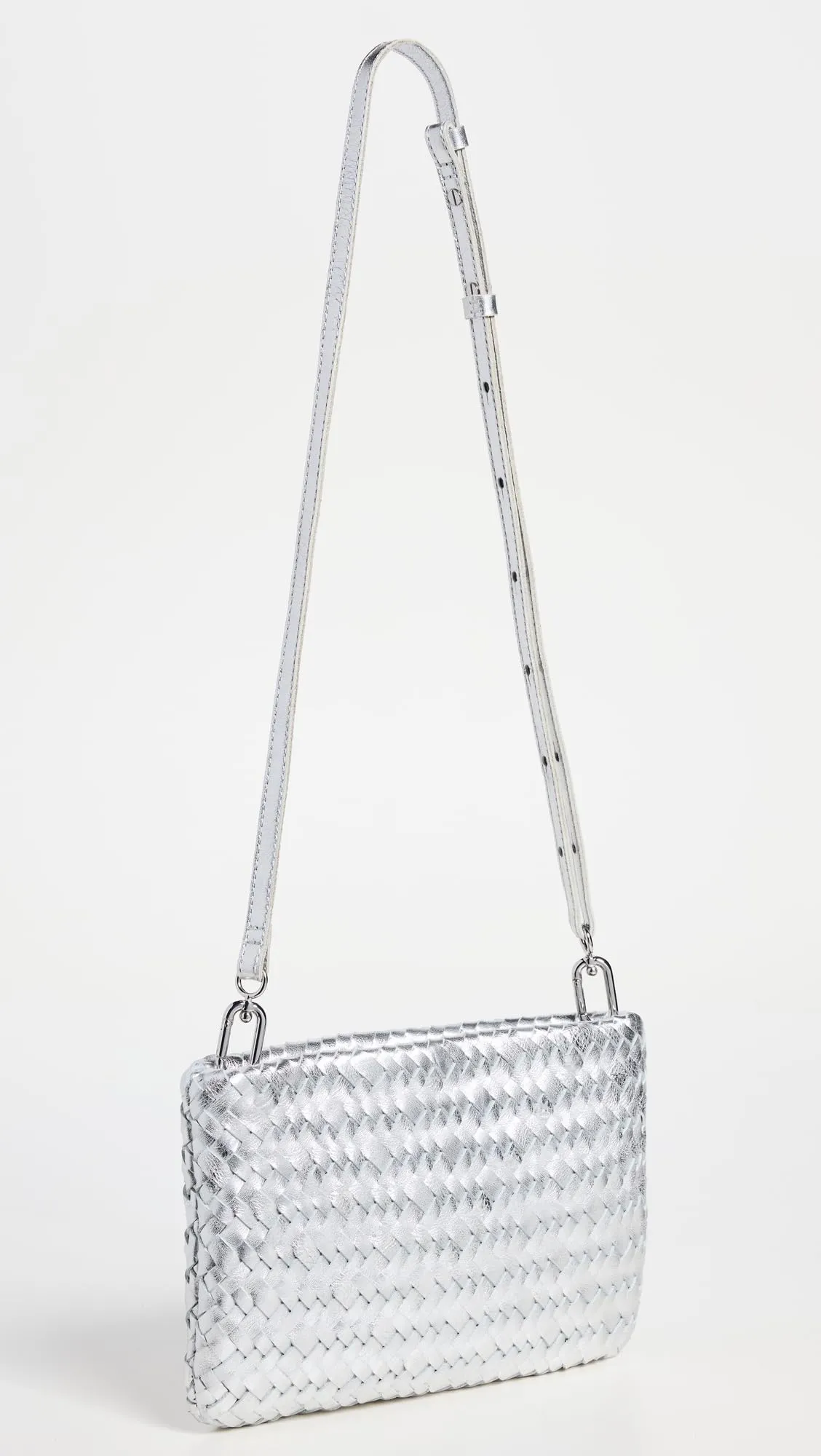 Madewell Women's The Puff Crossbody Bag in Woven Metallic Leather, Metallic, One Size