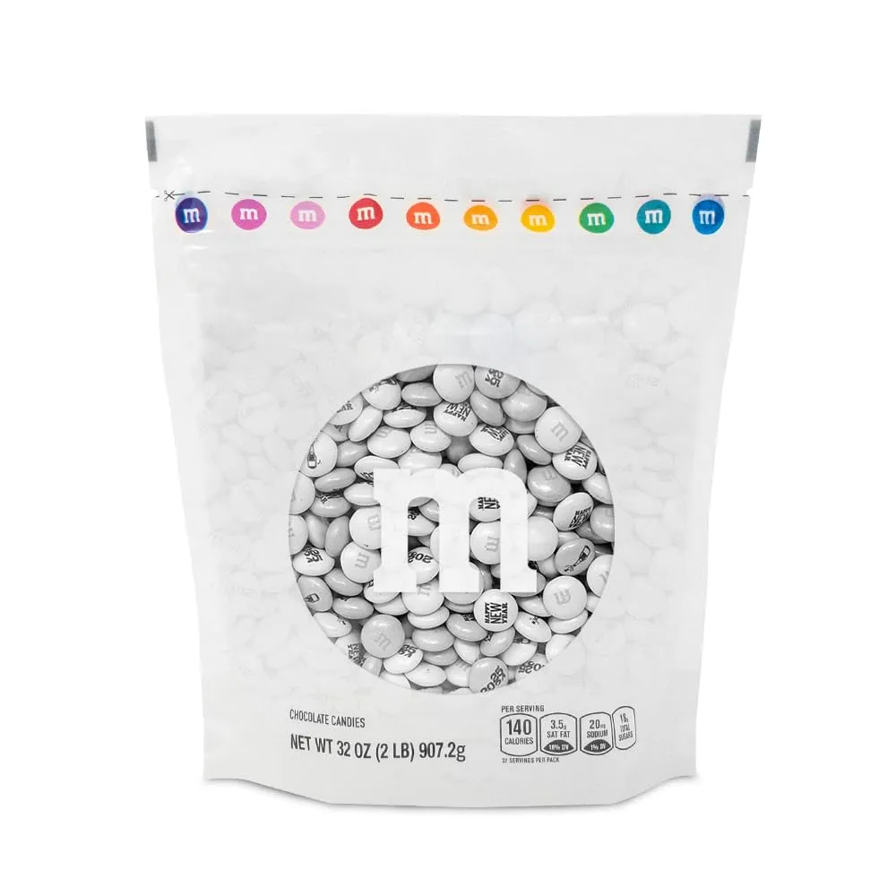 M&M'S WORLD Bulk New Year Party 2025 Candy, for New Year’s Eve Celebrations, Party Treats, Favors, & Snacks, 2 LB Bag