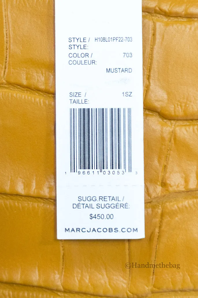 Marc Jacobs Flash Mustard Leather Crossbody Bag