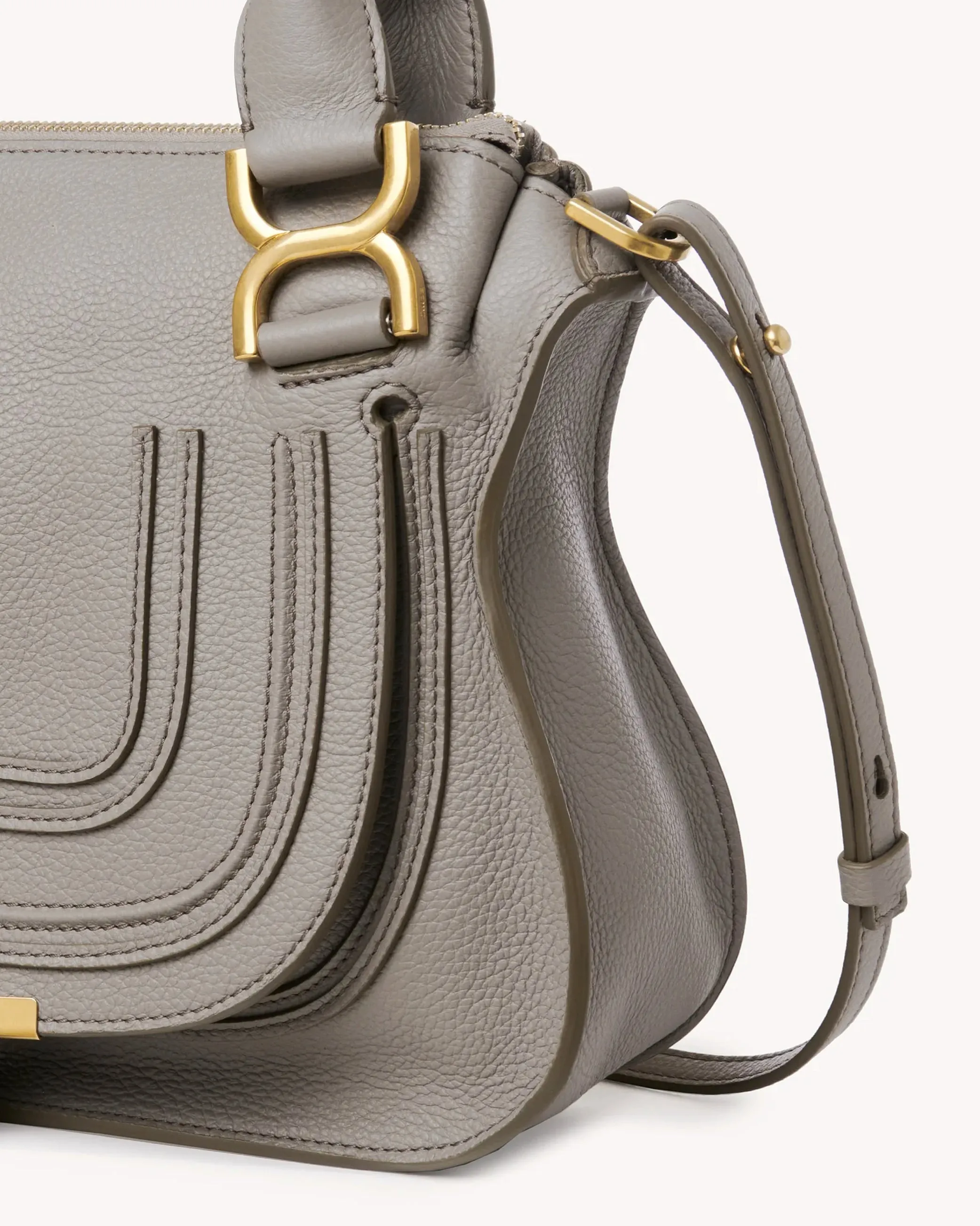 Marcie Small Double Carry Satchel in Cashmere Grey