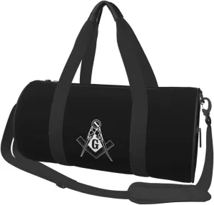 Masonic Symbols Travel Luggage Duffel Bag Sports Rolling Foldable Duffel Bag, Black