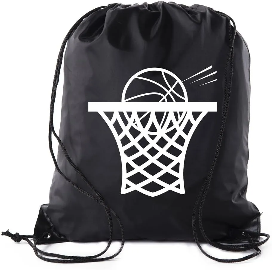 Mato & Hash Basketball Drawstring Bags with 3,6, and 10 pack Bulk Options 10PK Black CA2500Basketball S1