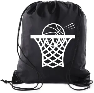 Mato & Hash Basketball Drawstring Bags with 3,6, and 10 pack Bulk Options 10PK Black CA2500Basketball S1