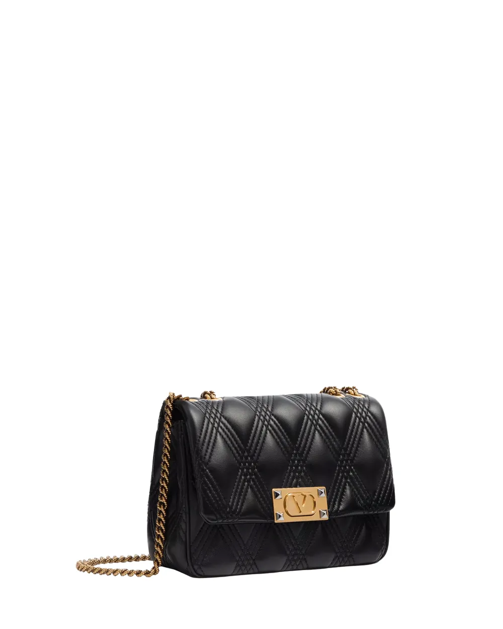 Medium Quiltie 67 Shoulder Bag in Nero