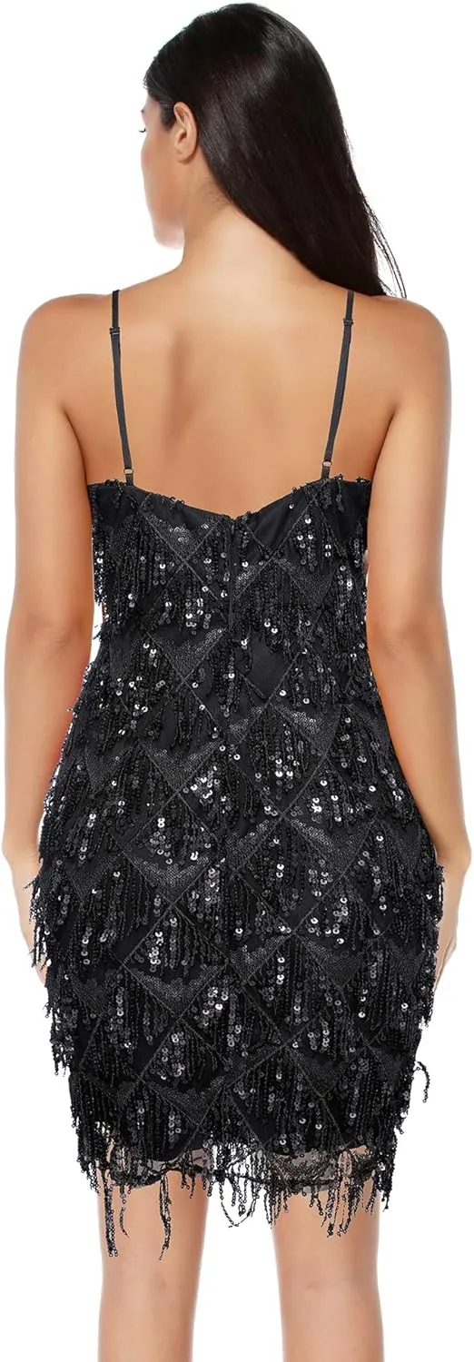 meilun Womens Sequin 1920s Flapper Dress Inspired Evening Party Dance Dress