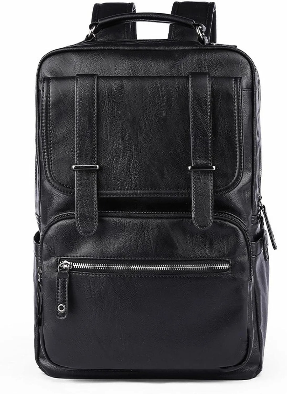 Men's Backpacks Leather PU Backpack Men 14/15.6 Inch Laptop Backpack Multifunction School Travel Waterproof Bag for Male Female