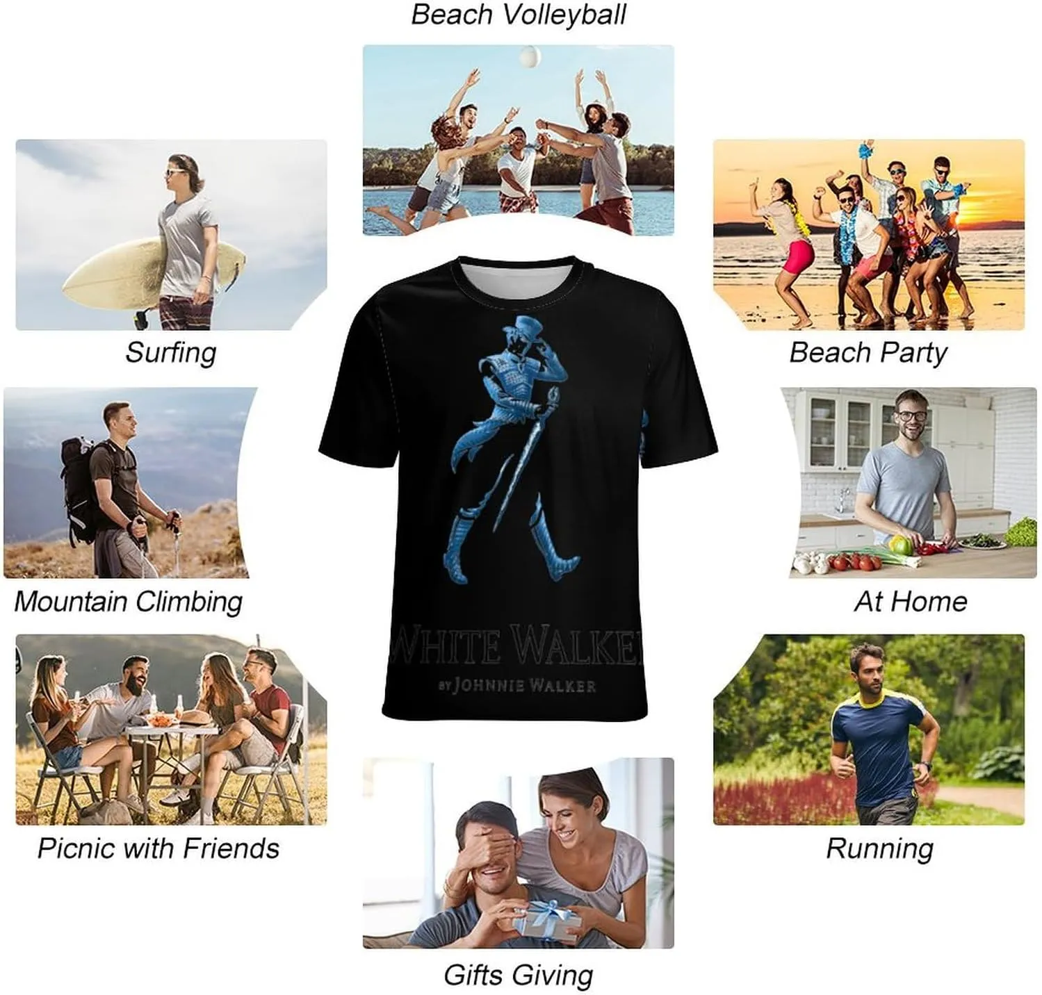 Men's Casual 3D Print Novelty Cotton Short Sleeve Funny Crew Neck T-Shirt