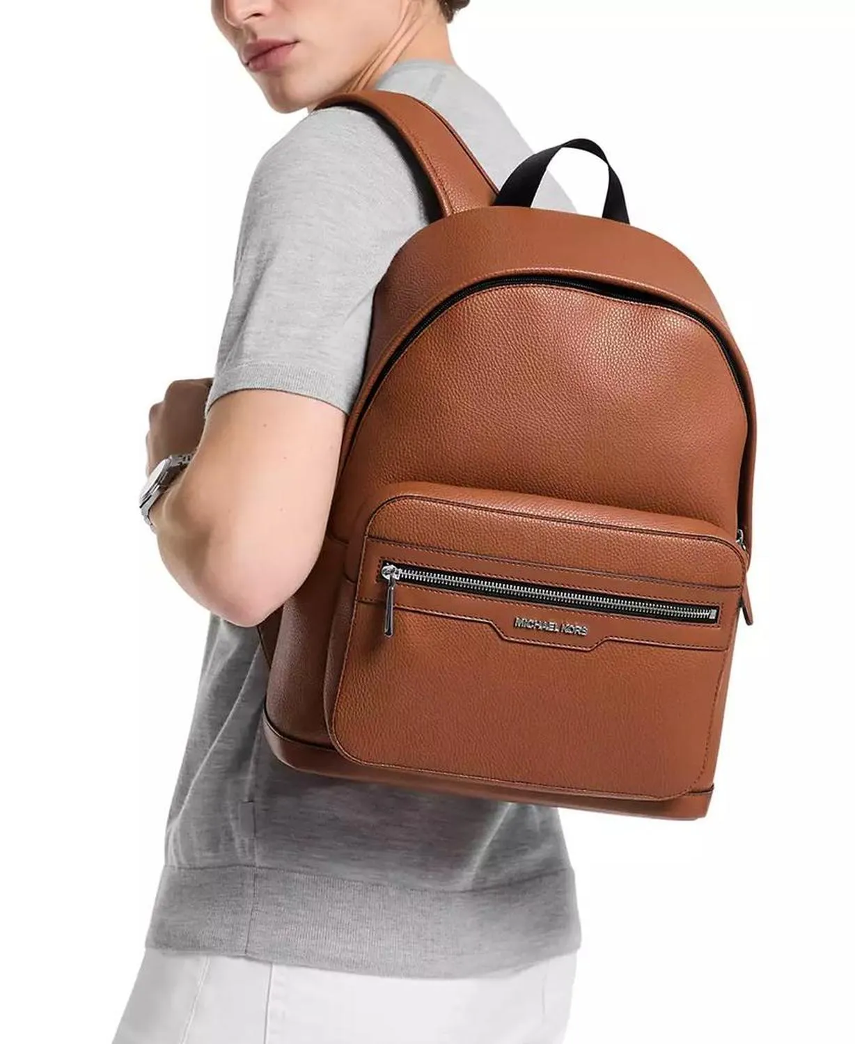 Men's Malone Leather Logo Backpack