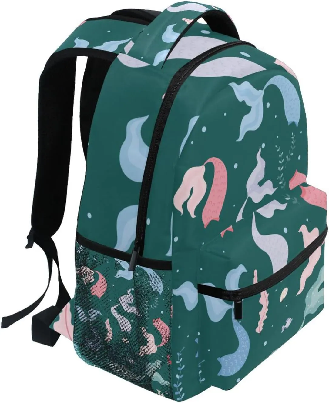 Mermaids Tails Seaweeds Boys Girls Kids School Backpacks Bookbag, School Bag Travel Backpack Daypack