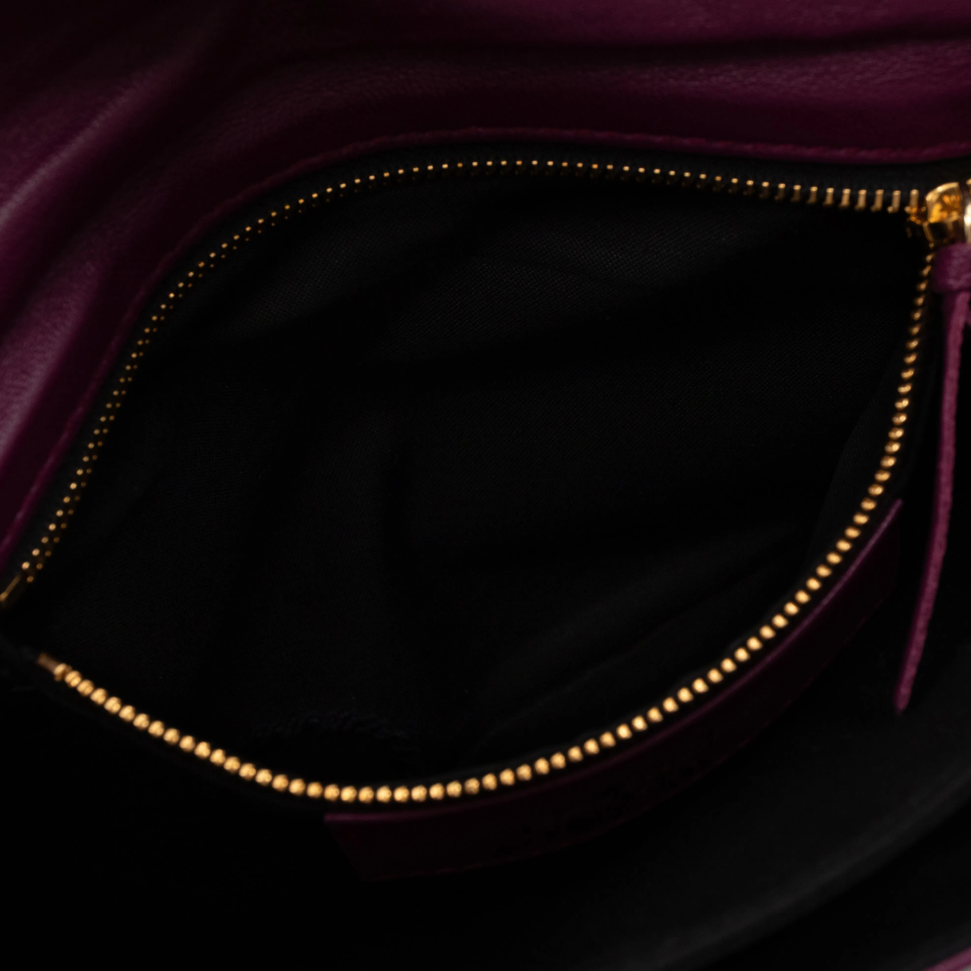 Metallic Edge Envelope Clutch Crossbody Purple Leather