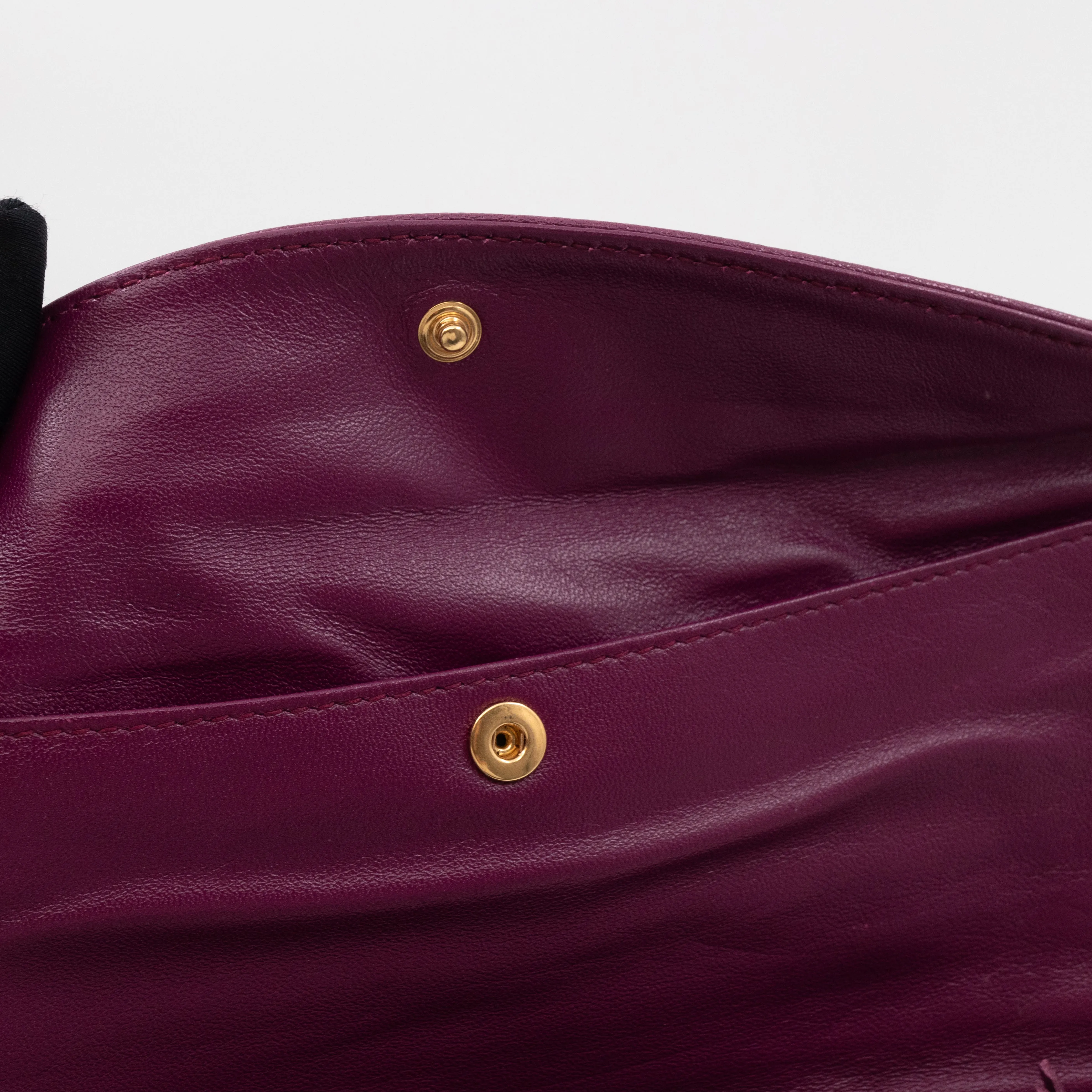 Metallic Edge Envelope Clutch Crossbody Purple Leather