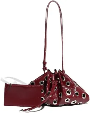 Metallic handbag, rivet shoulder bag, messenger bag