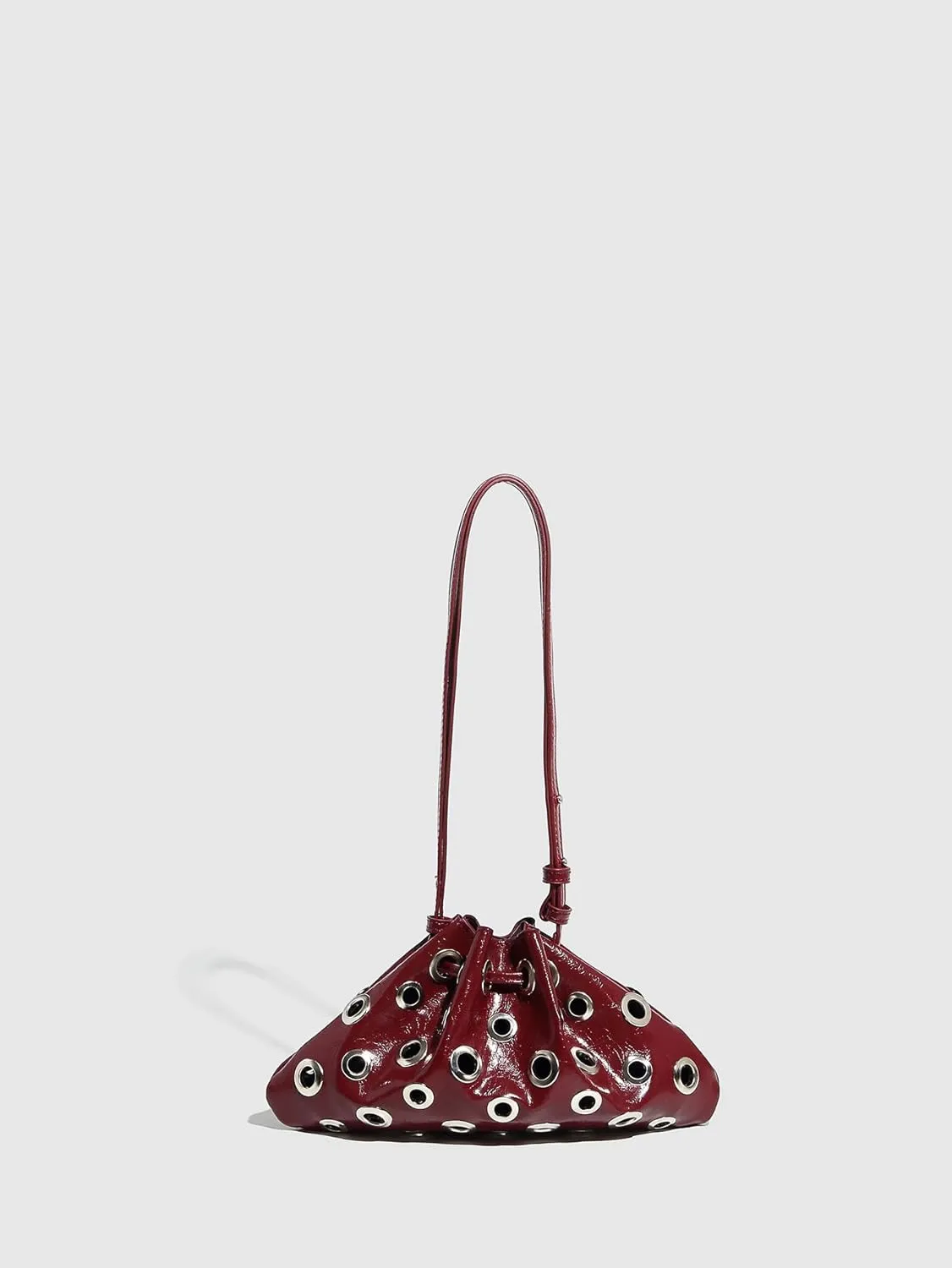 Metallic handbag, rivet shoulder bag, messenger bag