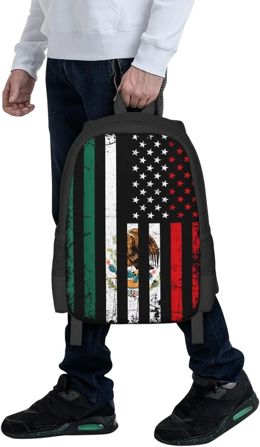 Mexico Mexican Eagle Flag Casual Backpacks Large Capacity Backpack Laptop Rucksack Sport Daypack Commuter Bags with Adjustable Strap for Traveling Camping