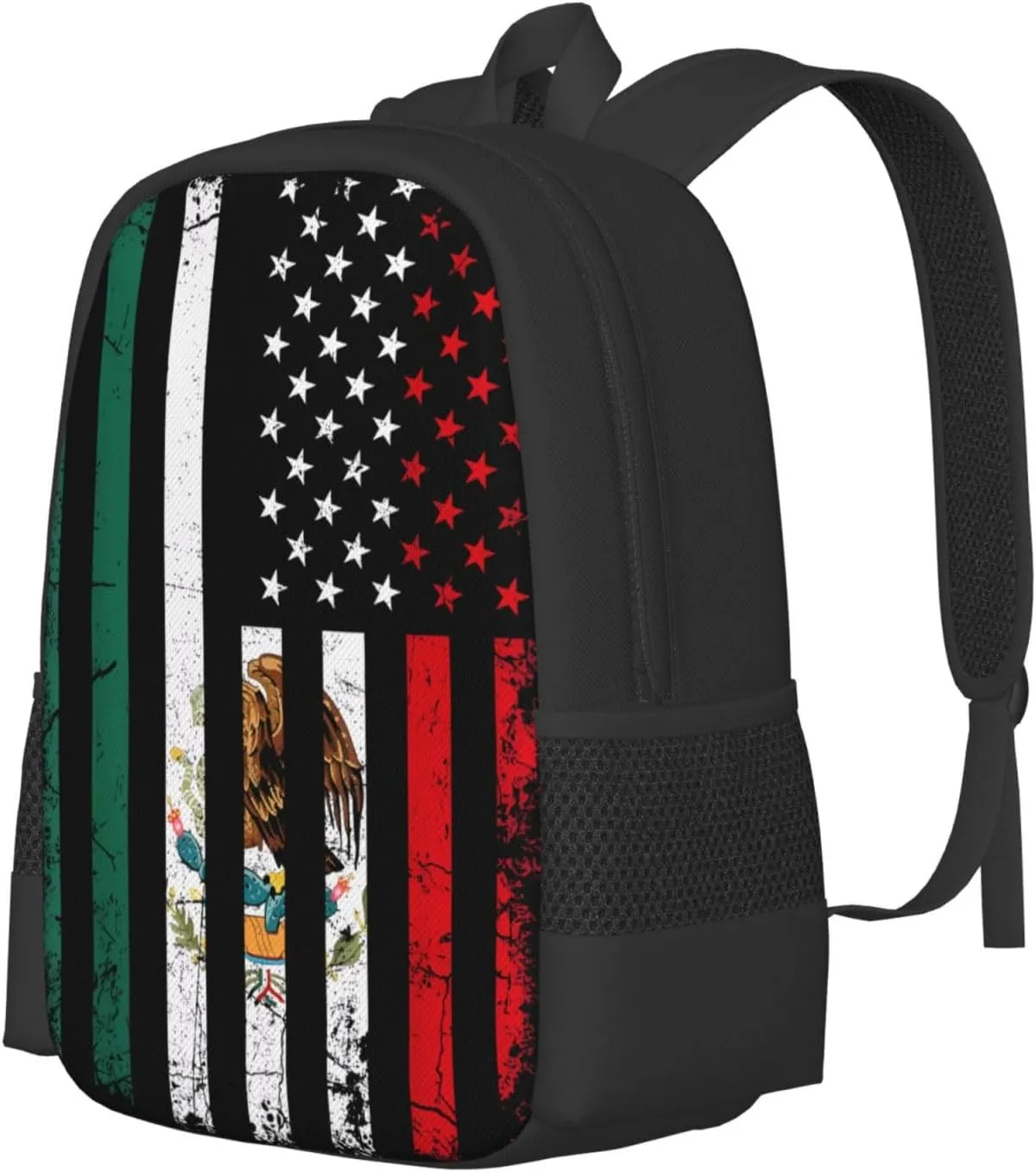 Mexico Mexican Eagle Flag Casual Backpacks Large Capacity Backpack Laptop Rucksack Sport Daypack Commuter Bags with Adjustable Strap for Traveling Camping