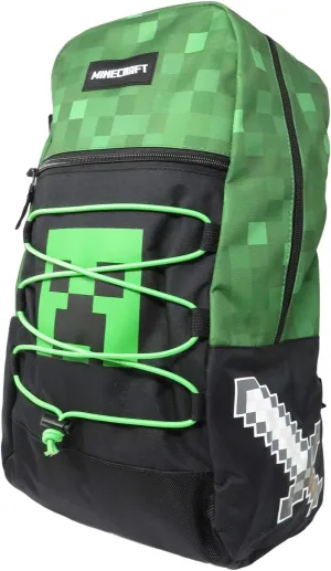 Minecraft Creeper Allover Print Backpack Bookbag