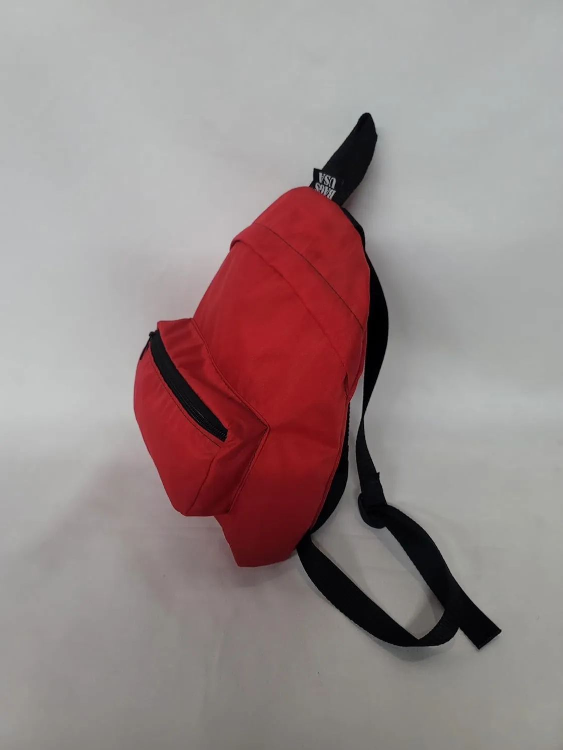 Mini Backpack, Ladies Purse Style Backpack with Front Pocket for Cellphone Made In USA. (Red)