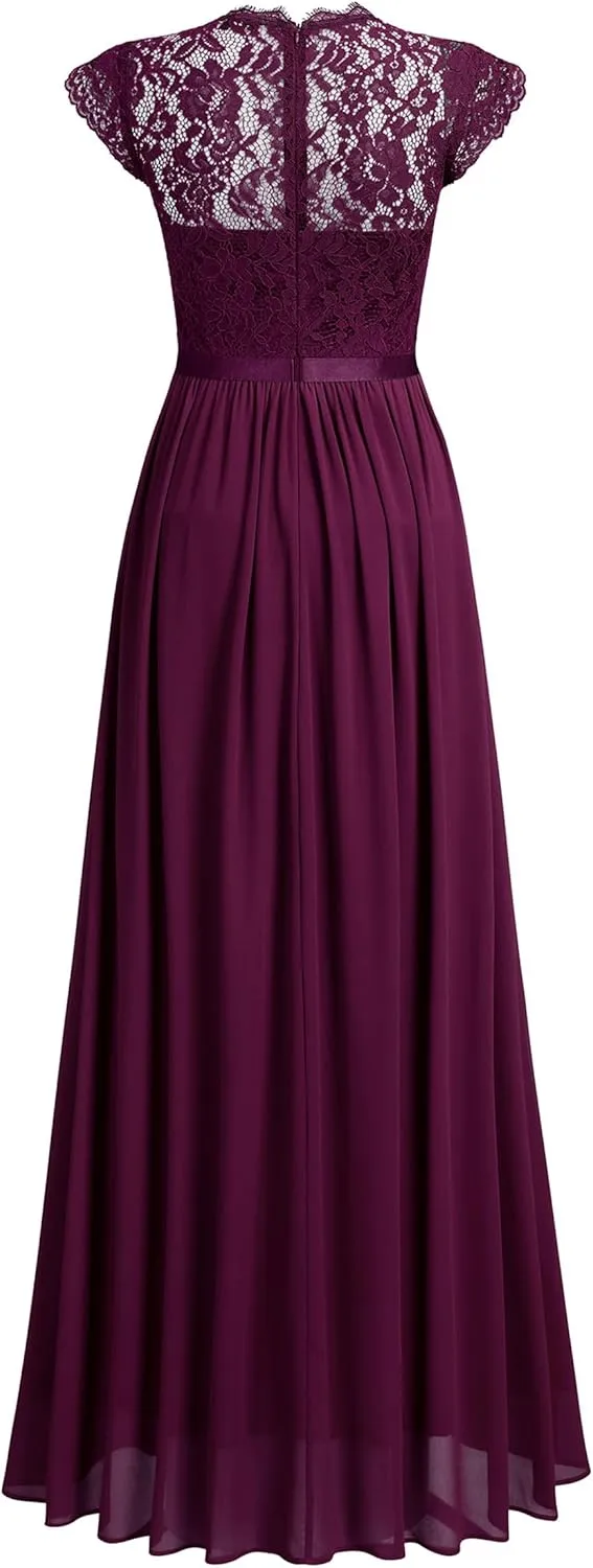 Miusol Women's Formal Floral Lace Evening Party Maxi Dress