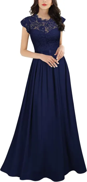 Miusol Women's Formal Floral Lace Evening Party Maxi Dress
