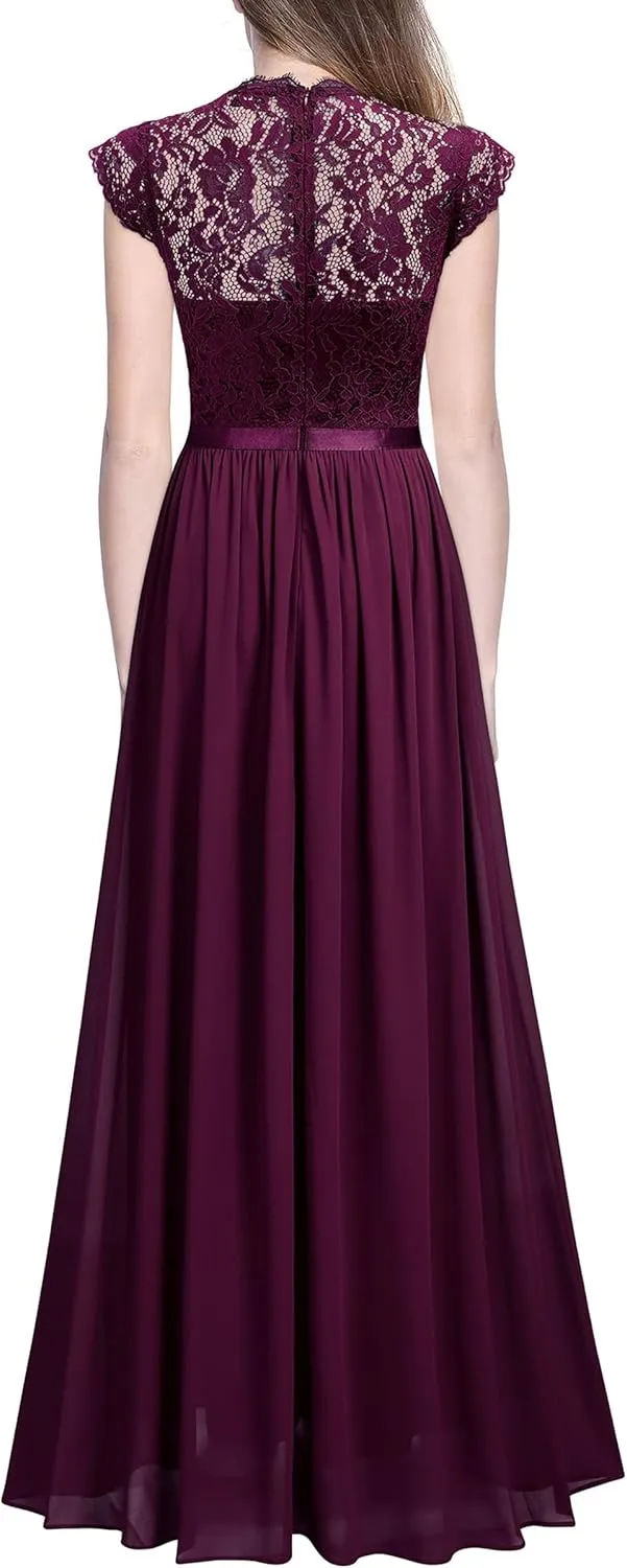 Miusol Women's Formal Floral Lace Evening Party Maxi Dress