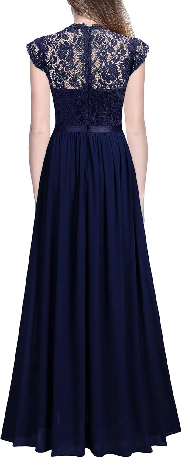Miusol Women's Formal Floral Lace Evening Party Maxi Dress