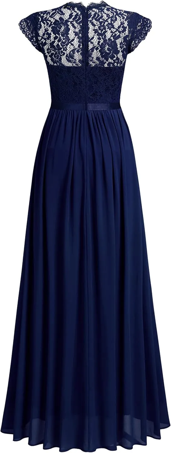 Miusol Women's Formal Floral Lace Evening Party Maxi Dress