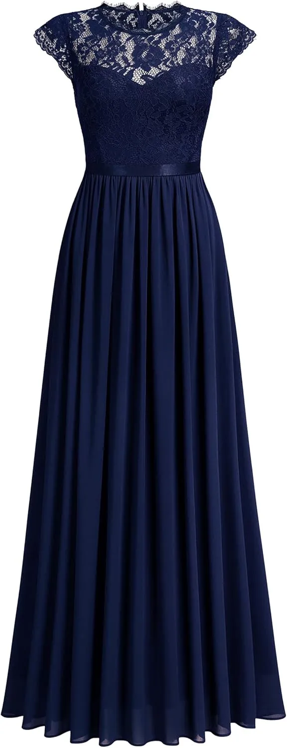 Miusol Women's Formal Floral Lace Evening Party Maxi Dress