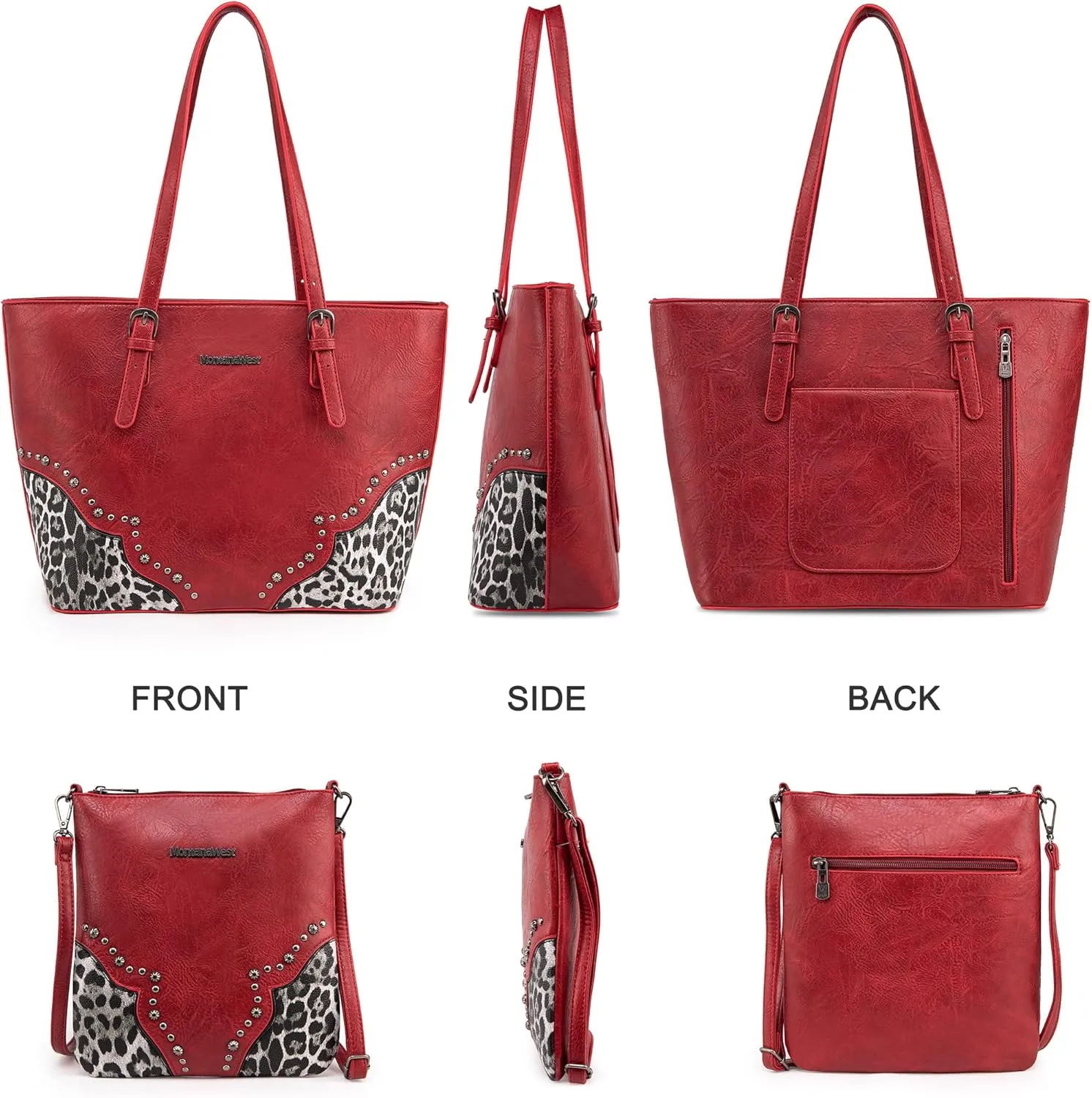 Montana West Purses for Women Tote Bag 3Pcs Set Leopard Print Satchel Handbags