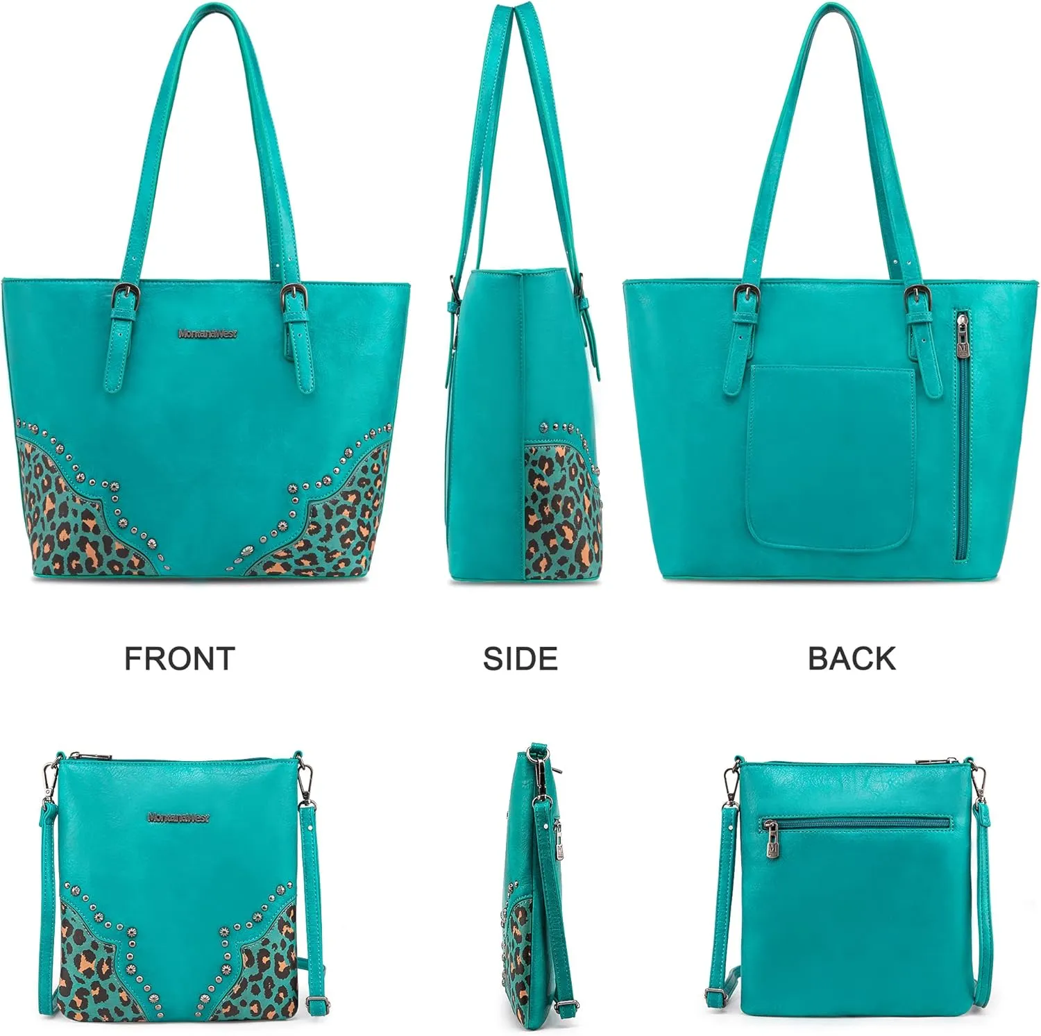 Montana West Purses for Women Tote Bag 3Pcs Set Leopard Print Satchel Handbags