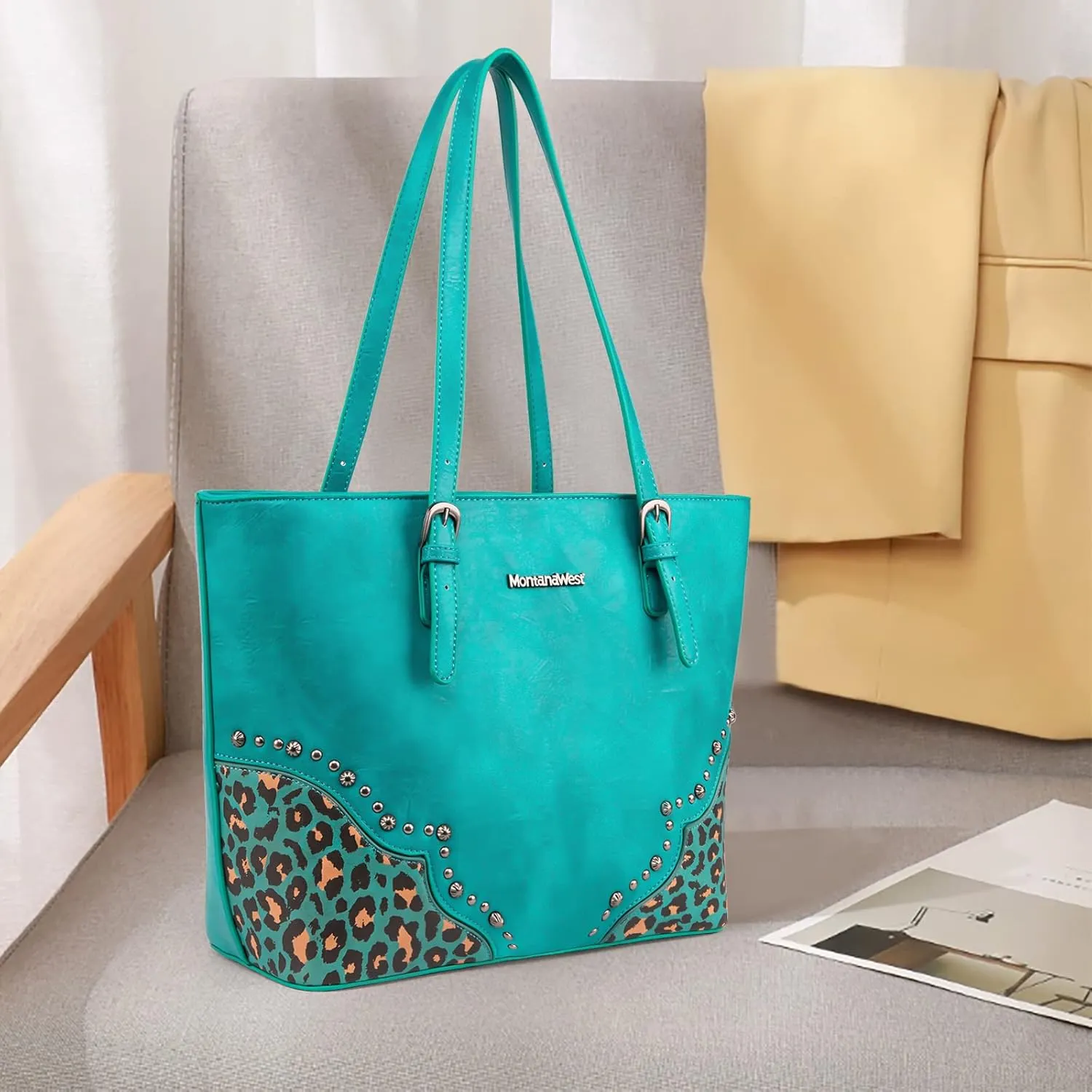 Montana West Purses for Women Tote Bag 3Pcs Set Leopard Print Satchel Handbags