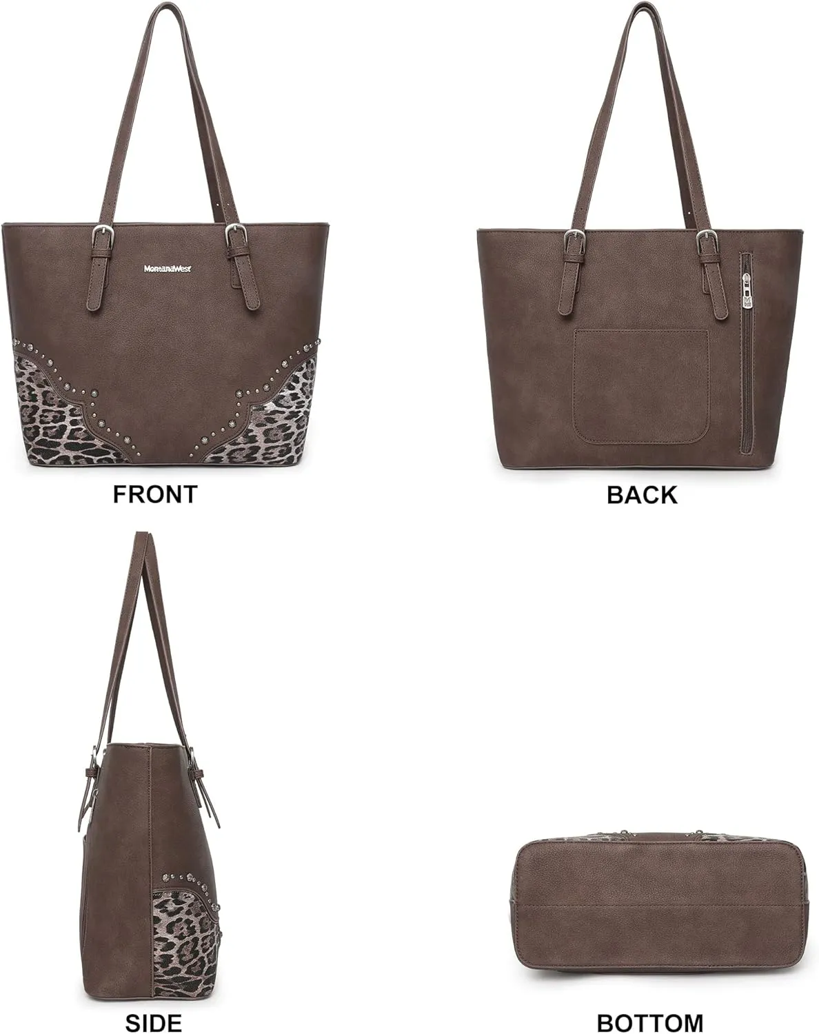 Montana West Purses for Women Tote Bag 3Pcs Set Leopard Print Satchel Handbags