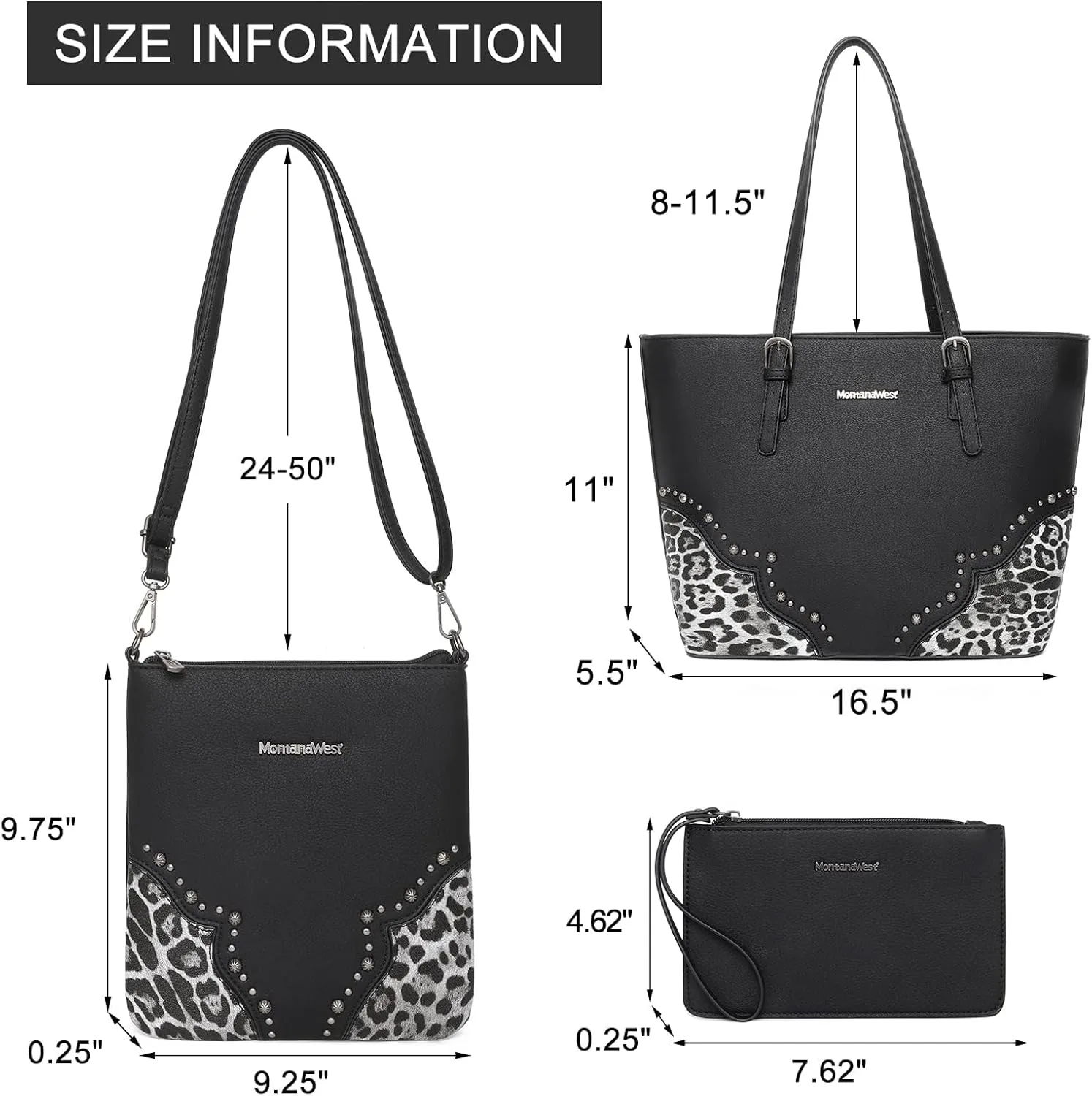 Montana West Purses for Women Tote Bag 3Pcs Set Leopard Print Satchel Handbags