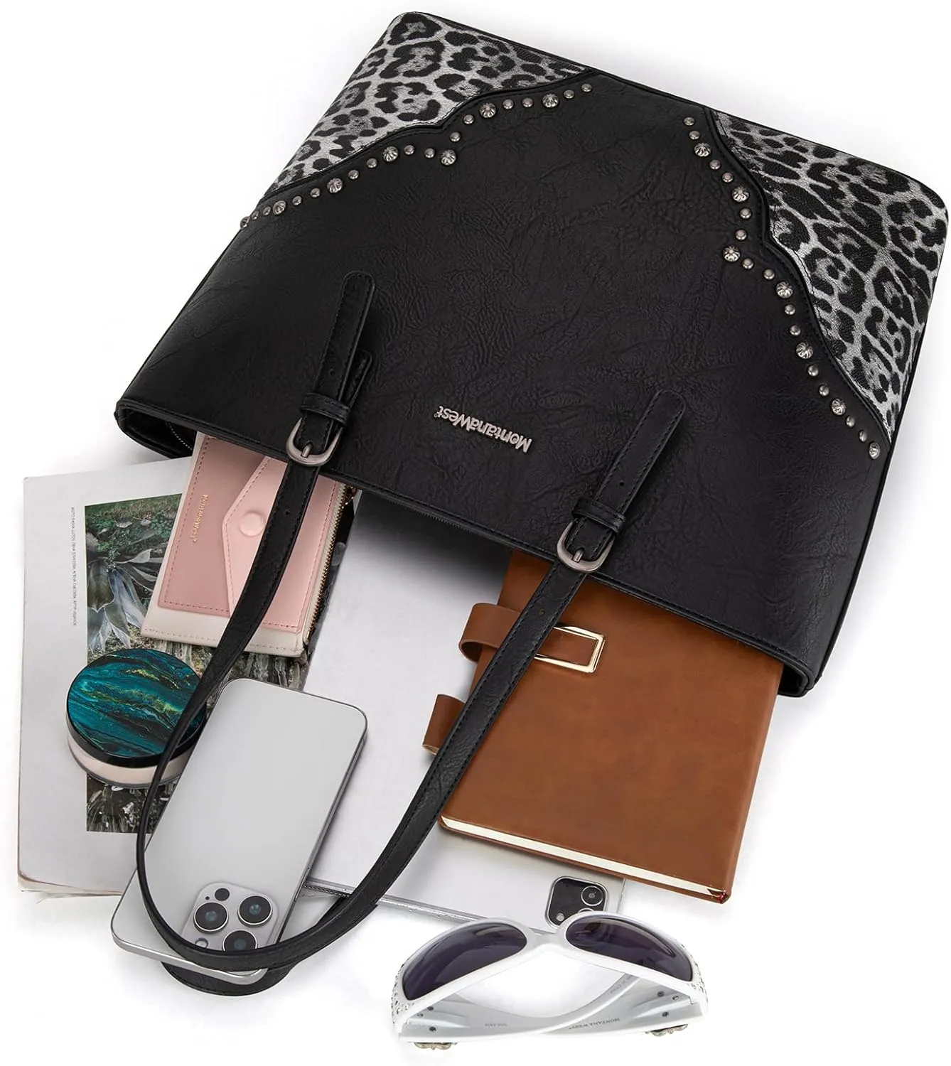 Montana West Purses for Women Tote Bag 3Pcs Set Leopard Print Satchel Handbags