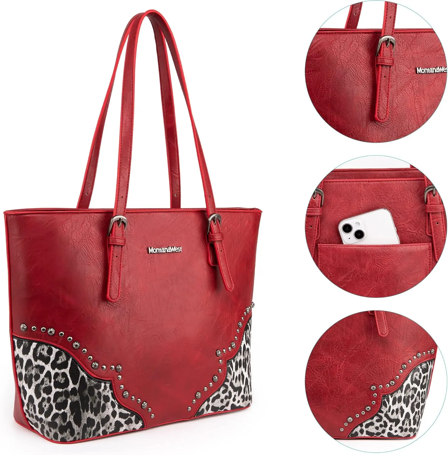 Montana West Purses for Women Tote Bag 3Pcs Set Leopard Print Satchel Handbags