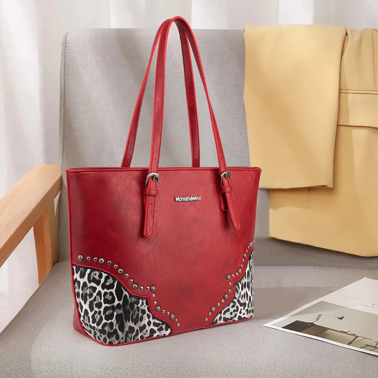Montana West Purses for Women Tote Bag 3Pcs Set Leopard Print Satchel Handbags