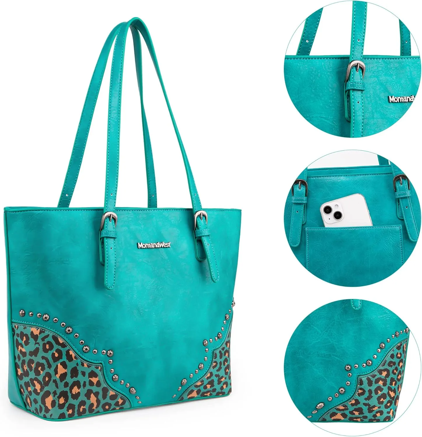 Montana West Purses for Women Tote Bag 3Pcs Set Leopard Print Satchel Handbags