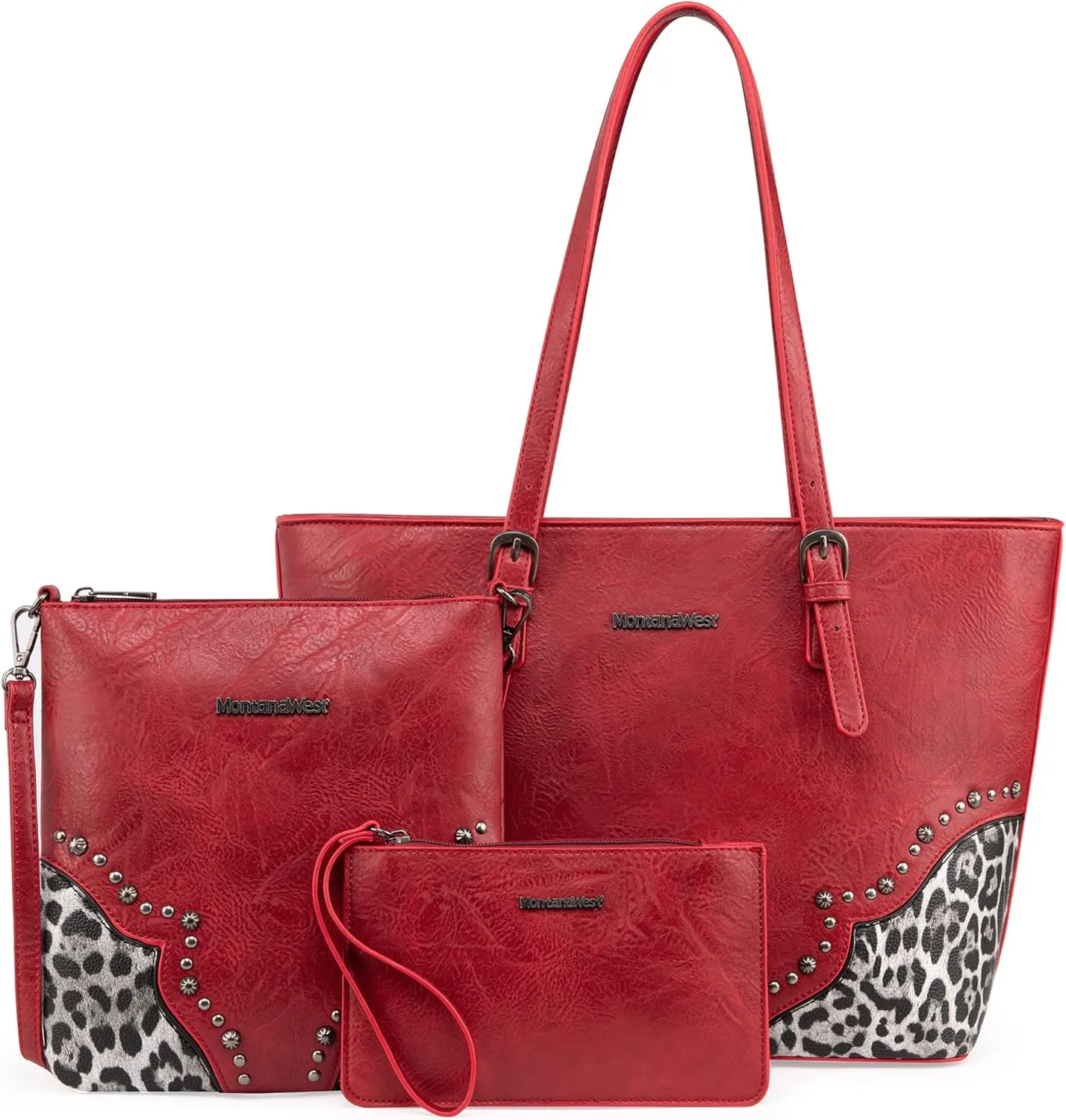 Montana West Purses for Women Tote Bag 3Pcs Set Leopard Print Satchel Handbags