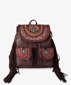 Montana West Vintage Floral Embroidered Collection Backpack - Coffee - MW12569110