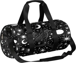 Moon Cat Star Sports Gym Bag for Men Women Lightweight Travel Duffle Bag with Shoulder Strap Waterproof Carry On Weekender Overnight Bag for Travel Sports Gym