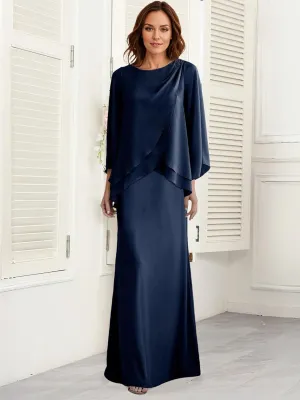 Mother of The Bride Dresses Chiffon Wedding Guest Groom Dresses for Women Plus Size Formal Evening Gowns with Jacket