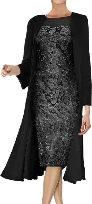Mother of The Bride Dresses Lace Evening Formal Dress Chiffon Long Jacket Wedding Guest Groom Women's